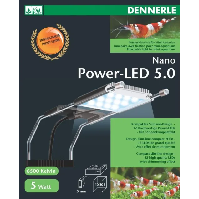Dennerle 5710 Nano Power LED 5 w Plafoniera Led per Nano acquari