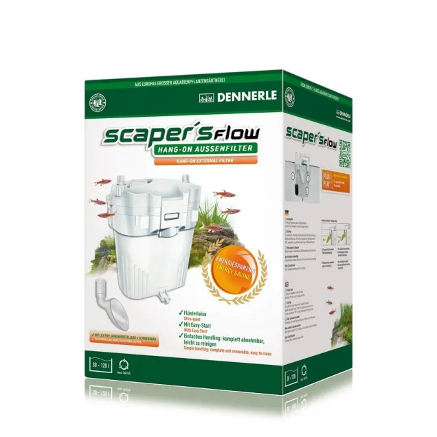 Dennerle 5790 Scaper's Flow filtro esterno con aggancio bordo vasca per acquari da 30 a 120Lconsumo5,6W portata max 360 L/h
