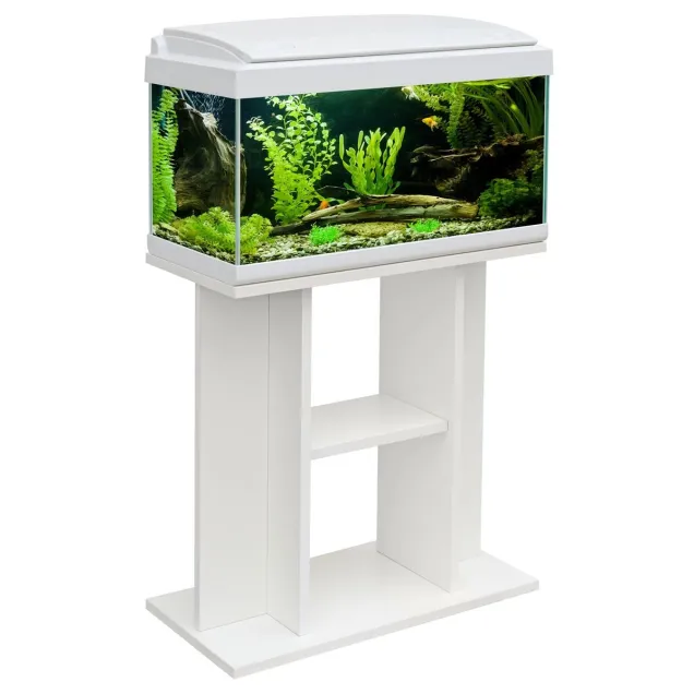 MTB Acquari Milo 60 LED Acquario con tavolino accessoriato 57 L Bianco