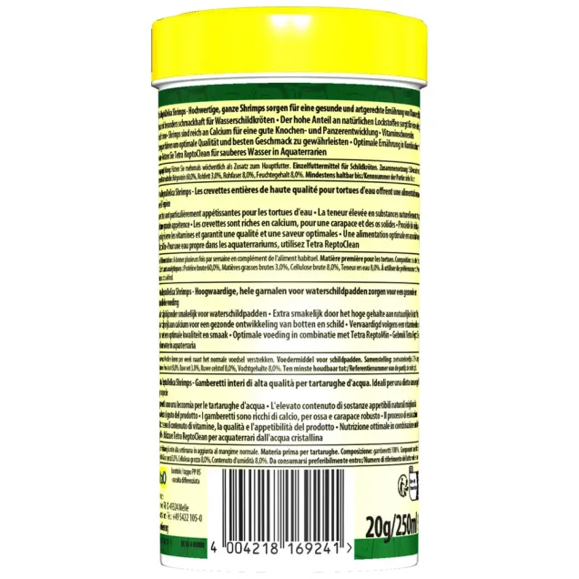 Tetra ReptoDelica Shrimps 1 Lt Mangime gamberi interi per tartarughe d'acqua