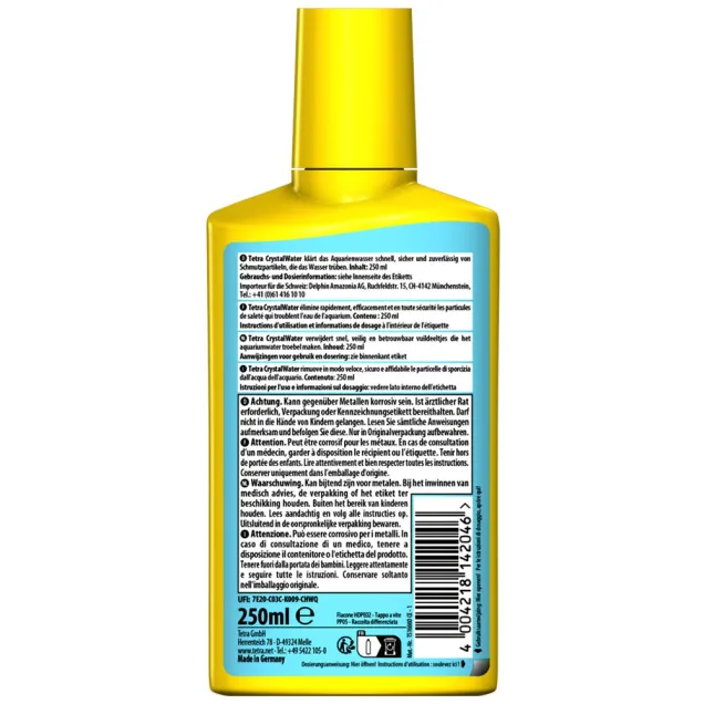 Tetra CrystalWater 250 ml Per un'acqua dell'acquario limpida elimina particelle in sospensione