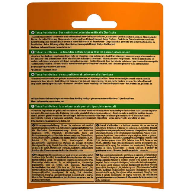 Tetra FreshDelica Daphnia 48 gr Mangime naturale in gel vitaminico con larve per pesci d'acquario