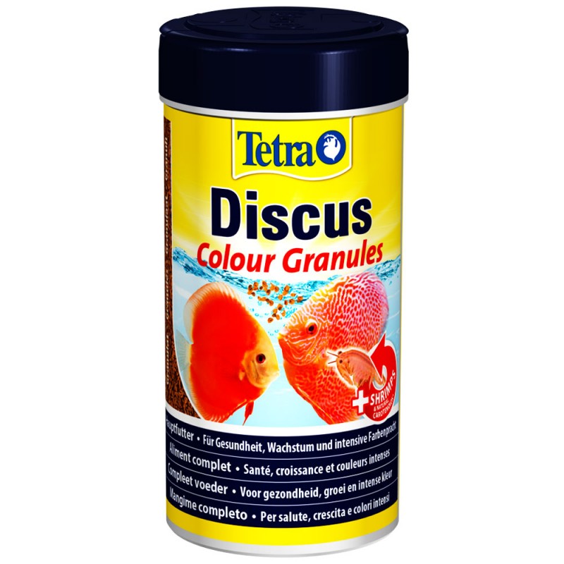 Tetra Discus Colour 250 ml Mangime completo per Discus d'acquario stimola lo sviluppo e la colorazione