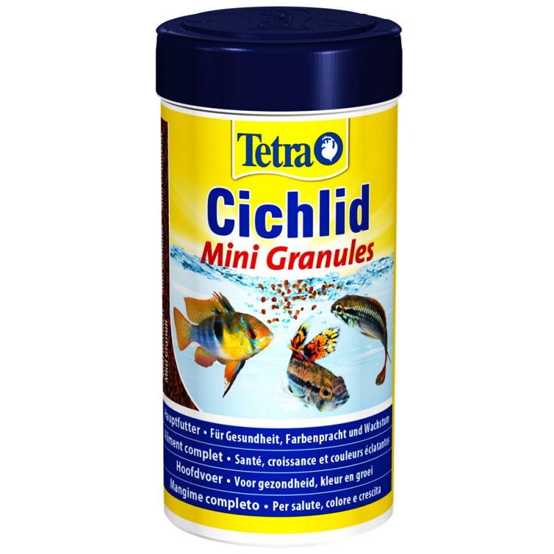 Tetra Cichlid Mini Granules 250 ml Mangime in Mini Granuli per ciclidi d'acquario di taglia media 3 6 cm