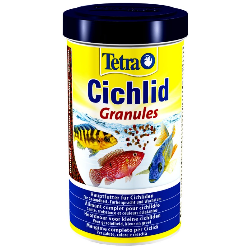 Tetra Cichlid Granules 500 ml Mangime Granuli per ciclidi d'acquario di taglia media 5 10 cm
