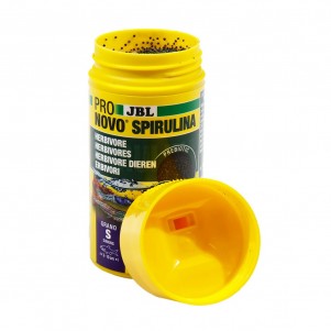 JBL Pronovo Spirulina Grano S - Granuli vegetali con spirulina per pesci d'acquario e gamberetti da 3-10 cm
