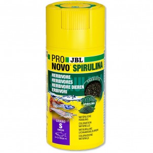 JBL Pronovo Spirulina Grano S - Granuli vegetali con spirulina per pesci d'acquario e gamberetti da 3-10 cm