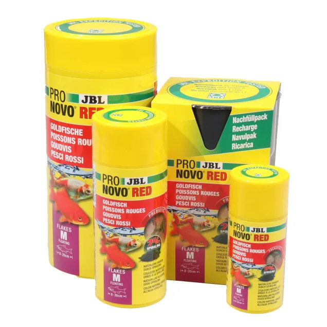 JBL Pronovo Red Fiocchi M - Mangime di base in fiocchi per pesci rossi da 8-20 cm