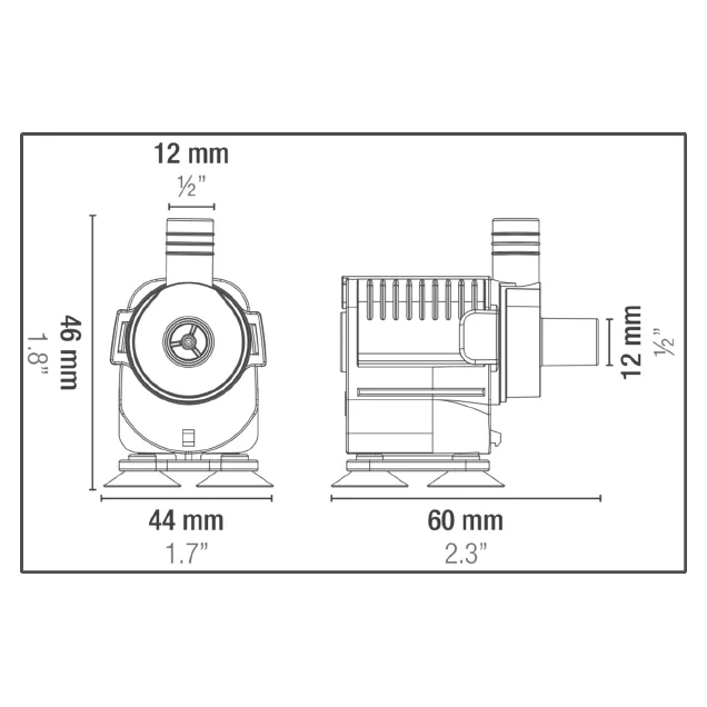 Sicce Syncra Nano pompa silenziosa per acquario 430 l/h MISURE