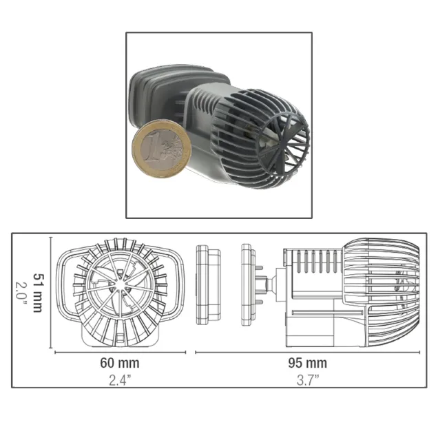 Sicce Voyager Nano pompa di movimento per acquario misure
