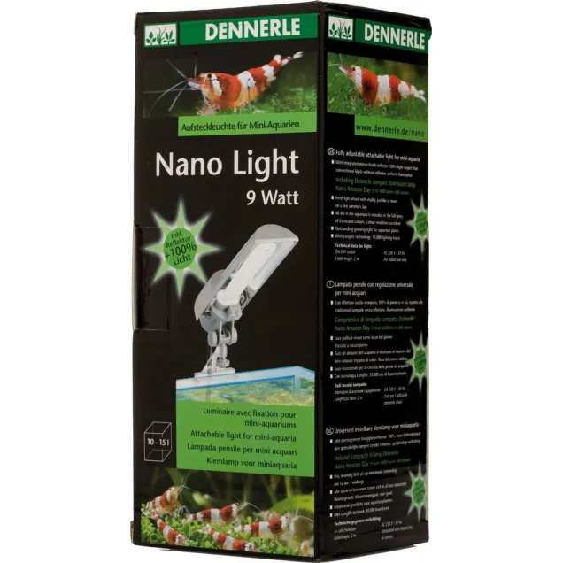 Dennerle 5921 Nano light 9 Watt 6500°K Lampada pensile con regolazione universale per mini acquari