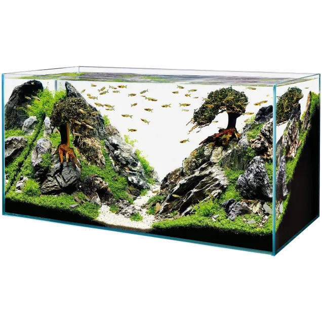 Acquario Oase ScaperLine con bordi smerigliati vista di lato