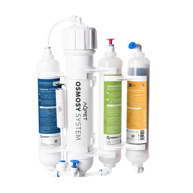 Impianto osmosi Aqpet Osmosy4 4 stadi con FlushValve per acquario