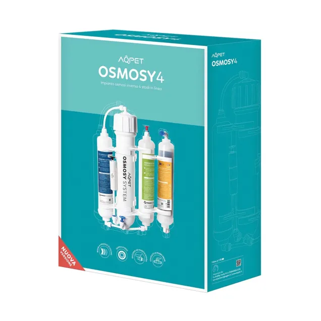 Aqpet Osmosy4 - Impianto osmosi inversa a 4 stadi con FlushValve - 50 GPD