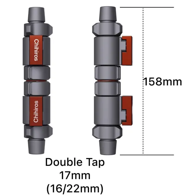 Chihiros Double Tap connettore rapido a doppia valvola per filtri esterni acquario 16 / 22