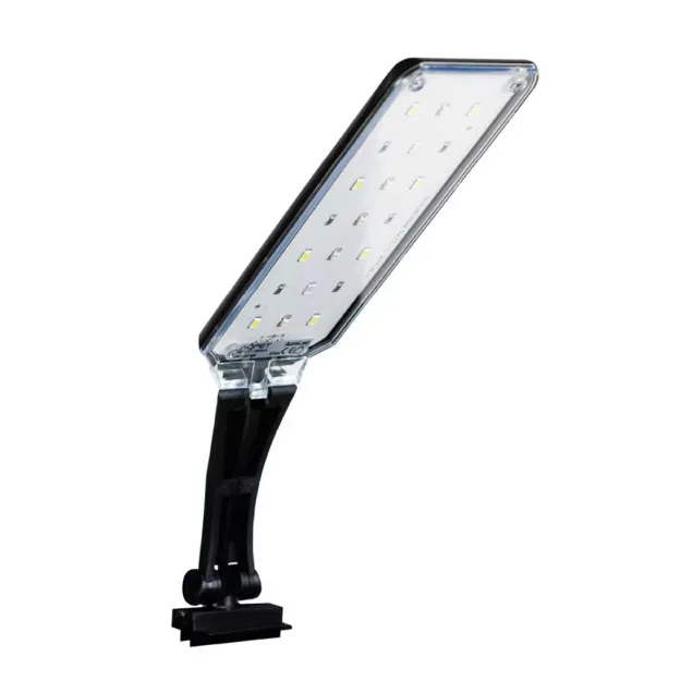 Plafoniera Aqpet Aura LED ultrasottile pieghevole RGB installata su nano acquario