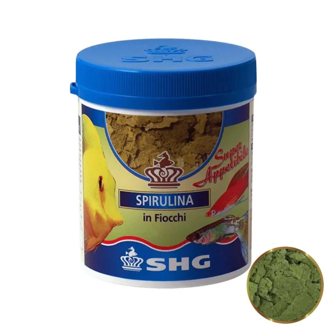 SHG Spirulina in fiocchi mangime naturale per pesci marini e d’acqua dolce