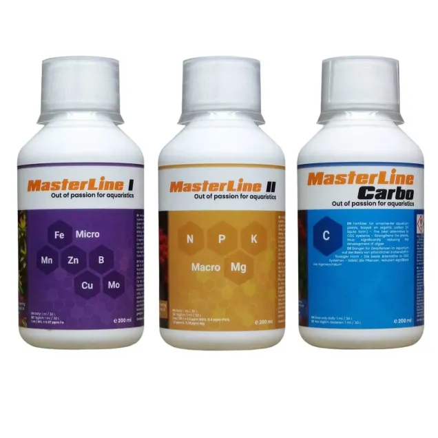 Protocollo MasterLine completo 3x200ml – fertilizzante per acquari piantumati