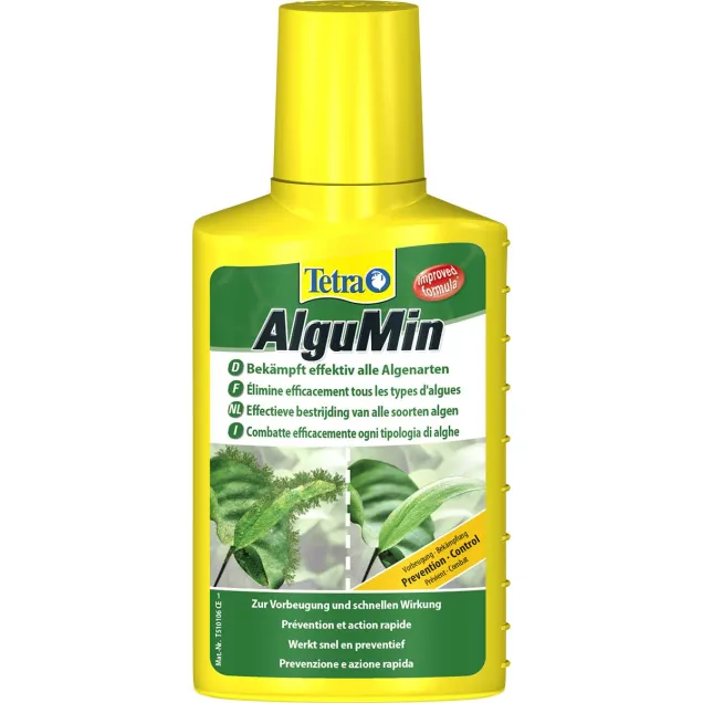 Tetra AlguMin 100 ml Trattamento antialghe biologico in acquario non crea problemi a pesci e piante