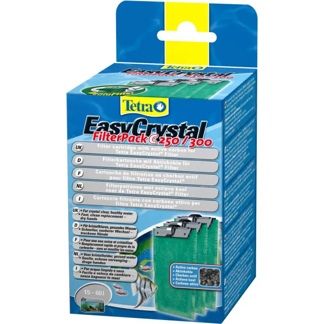 Tetra Cartucce filtranti con carbone attivo per filtri EasyCrystal C 250 e 300 per acquari con acqua cristallina