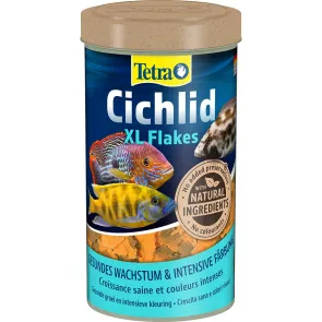Tetra Cichlid XL Flakes 500ml Mangime in fiocchi grandi per ciclidi d'acquario ravviva i colori e migliora resistenza