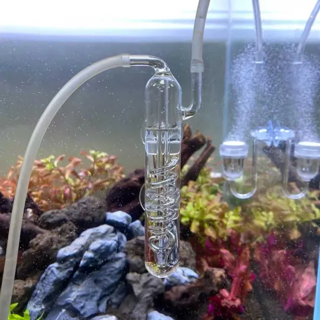 Chihiros contabolle CO2 a spirale in vetro con ventose