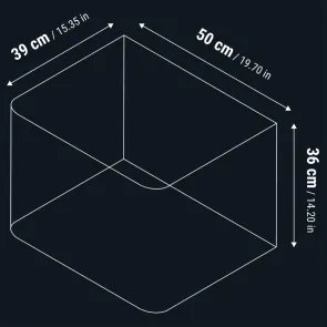 Dennerle Nano Tank 70L acquario vetro extrachiaro Opti White 50x39x36 2