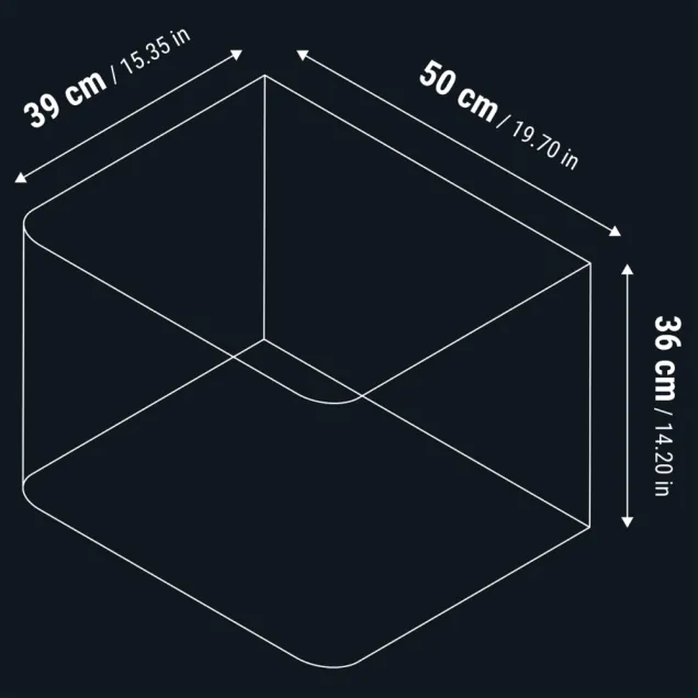 Dennerle Nano Tank White Glass 70L acquario vetro extrachiaro 50x39x36 cm