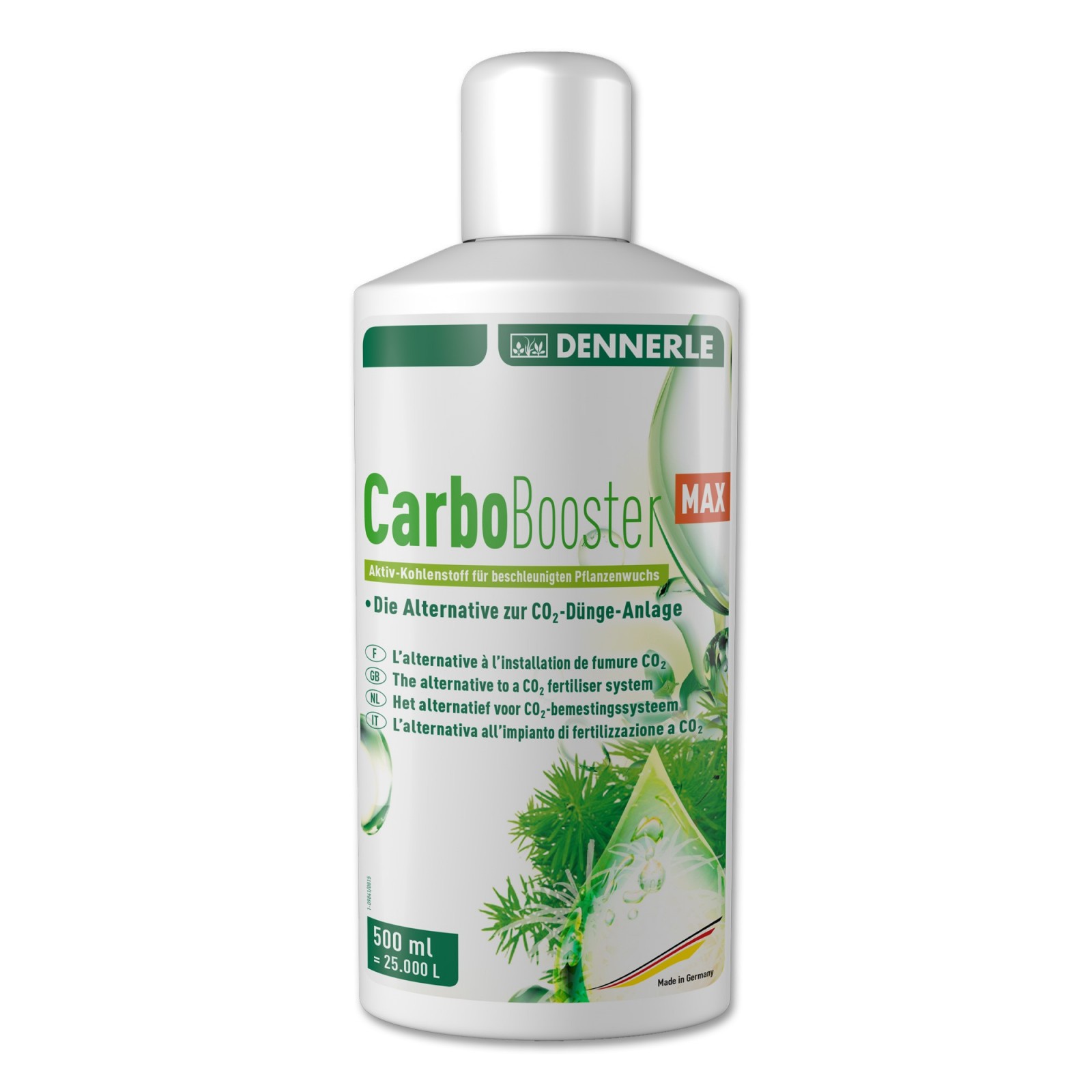 Dennerle 3115 Carbo Booster Max 500ml - Carbonio attivo per una crescita accelerata delle piante