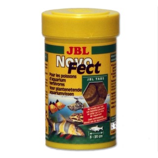 JBL Novo Fect 100 ml 160 Compresse Mangime in tabs per pesci erbivori con fibre vegetali essenziali