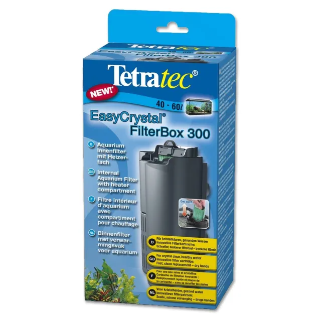 Tetra Filtro EasyCrystal 300 filtro interno per acquari fino a 60 litri con scompartimento per riscaldatore