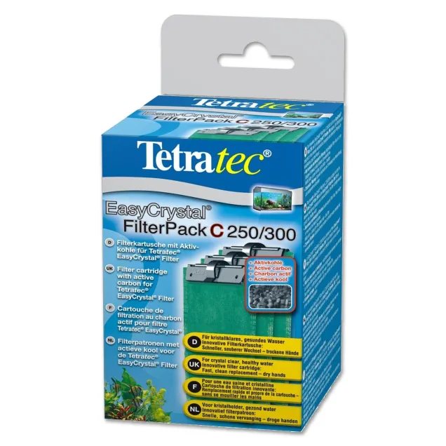 Tetra Cartucce filtranti con carbone attivo per filtri EasyCrystal C 250 e 300 per acquari con acqua cristallina