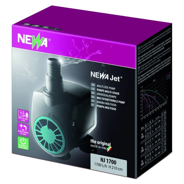 Newa Jet NJ 1700 Pompa Regolabile per acquari 600-1700 lt/h prevalenza 210 cm
