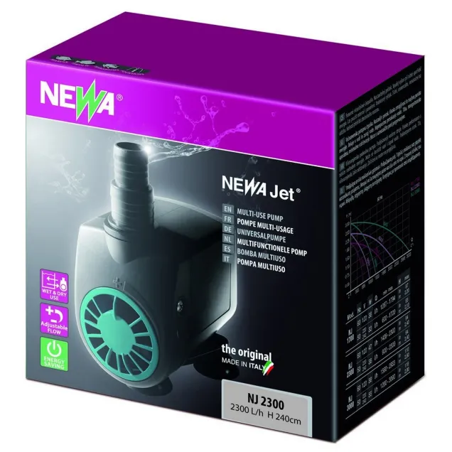 Newa Jet NJ 2300 Pompa Regolabile per acquari 900-2300 lt/h prevalenza 240 cm