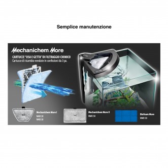 Newa More 50 Nero Acquario Completo di Illuminazione a Led 45Lt