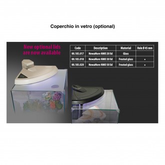 Newa More 50 Nero Acquario Completo di Illuminazione a Led 45Lt