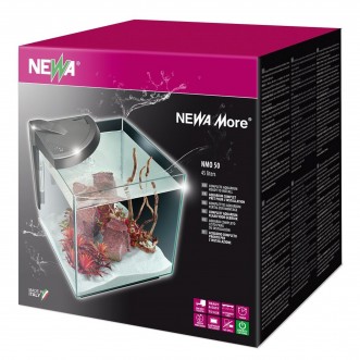 Newa More 50 Nero Acquario Completo di Illuminazione a Led 45Lt
