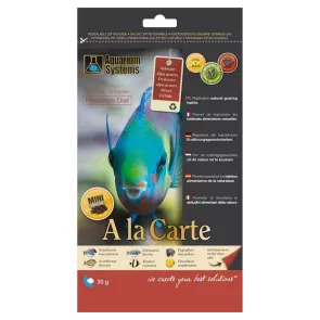 Aquarium Systems A la Carte Diet Herbivore M 30g Granulato per pesci erbivori di taglia piccola mangime per pesci d'acquario