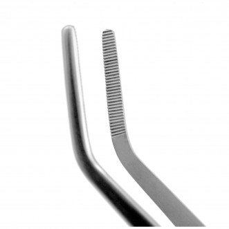 Pinza per acquario punte sottili curve 30 cm acciaio