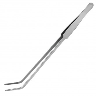 Pinza per acquario punte sottili curve 30 cm acciaio