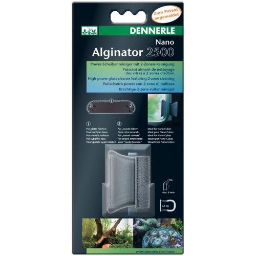 Dennerle 5659 Nano Alginator 2500 pulisci vetro magnetico per acquario